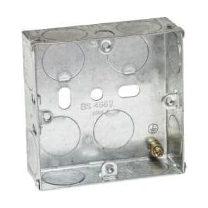 Flush Metal Back Box 25mm 1 Gang