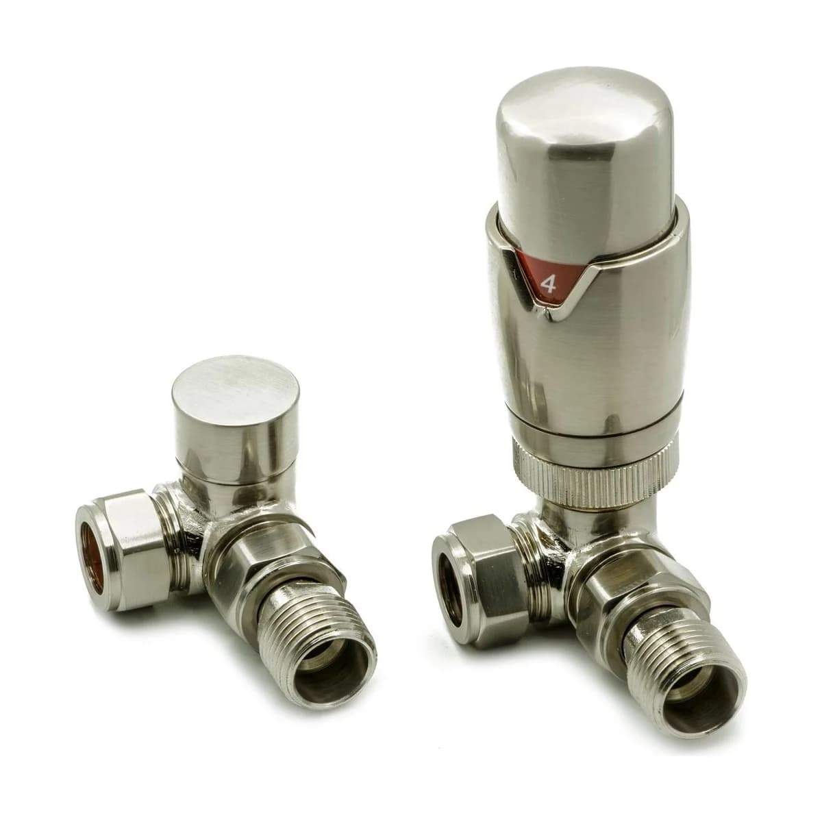 Brushed Chrome Corner Twin Valve Design