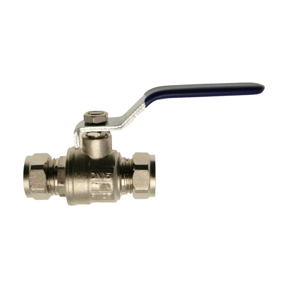 22mm Lever Ballvalve - Black Handle With Red And Blue Band