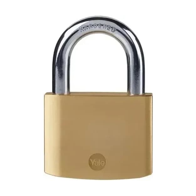 Yale Brass Padlock 60mm with Hardened Steel Shackle