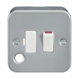 Knightsbridge Metal Clad 13A Switched Fused Spur Unit with Flex Outlet - M6300F Knightsbridge Metal Clad 13A Switched Fused Spur Unit with Flex Outlet - M6300F